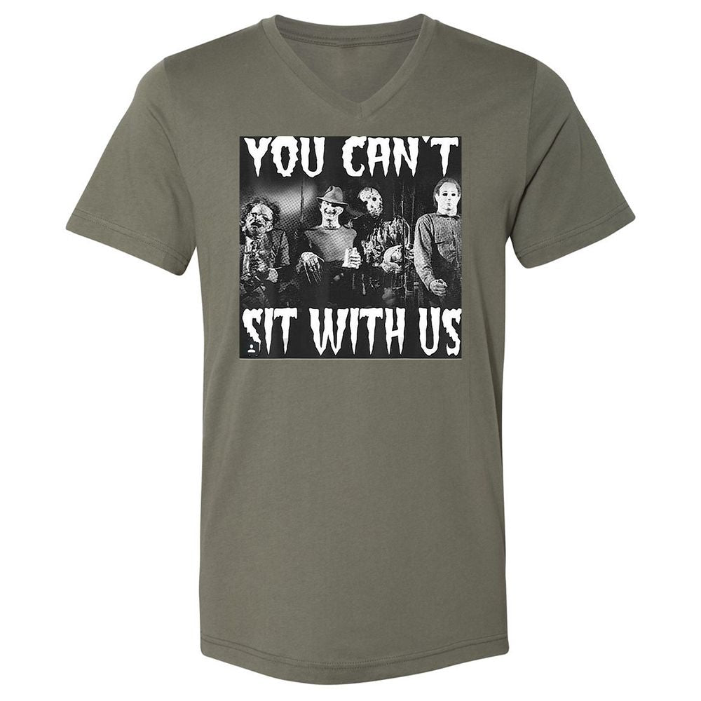 Unisex V-Neck T-Shirt - DNK2J5Q8 - Military Green - 10