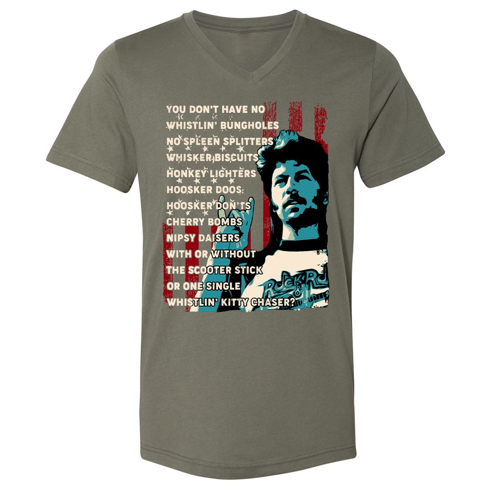 Unisex V-Neck T-Shirt - 92A1VNWQ - Military Green - 10