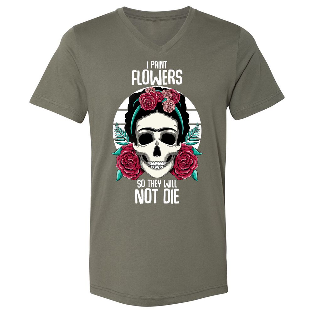 Unisex V-Neck T-Shirt - JXFCFX79 - Military Green - 10