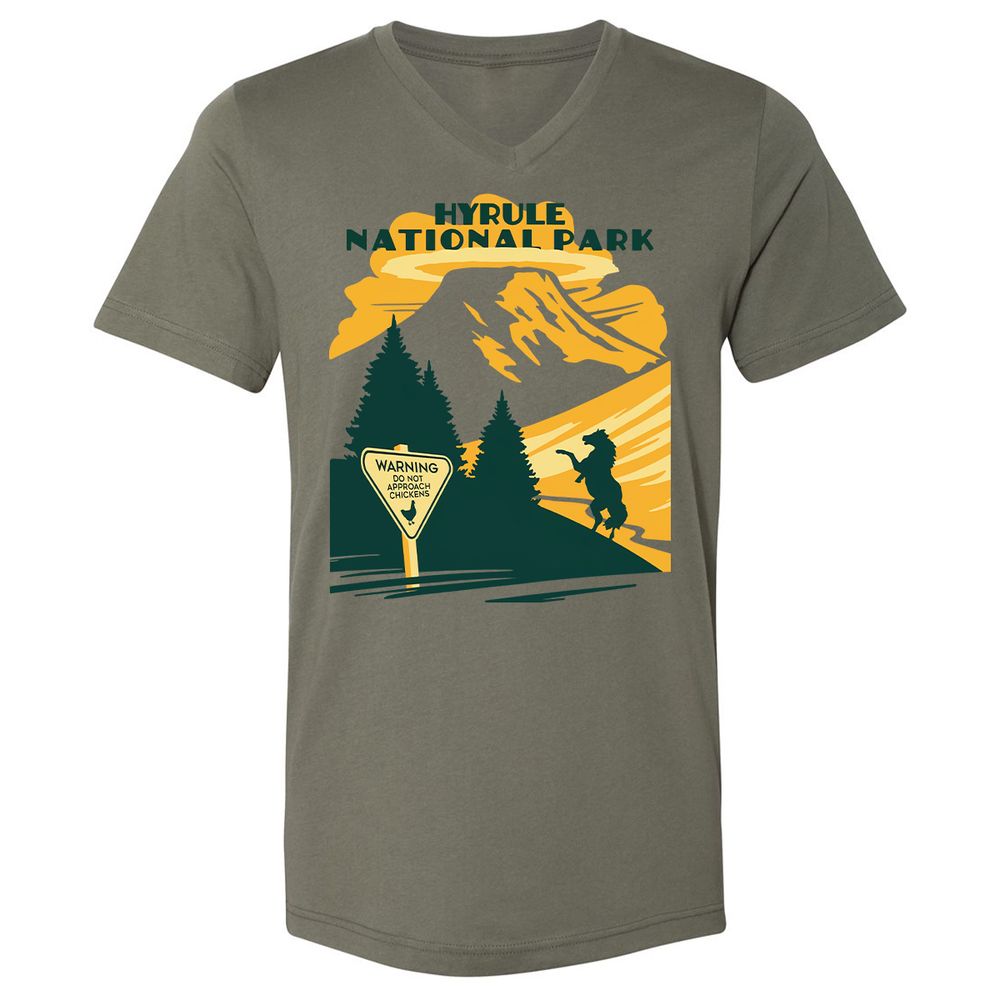Unisex V-Neck T-Shirt - ALV62TZ1 - Military Green - 10