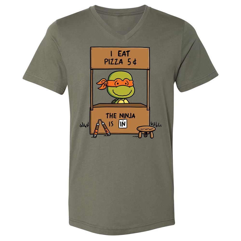Unisex V-Neck T-Shirt - 4MA1BHVH - Military Green - 10