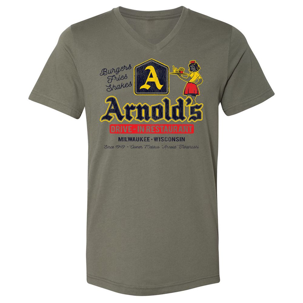 Unisex V-Neck T-Shirt - 3LLJ8Q63 - Military Green - 10