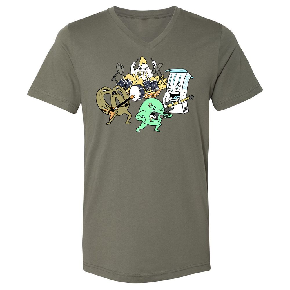Unisex V-Neck T-Shirt - HS1RV4C7 - Military Green - 10