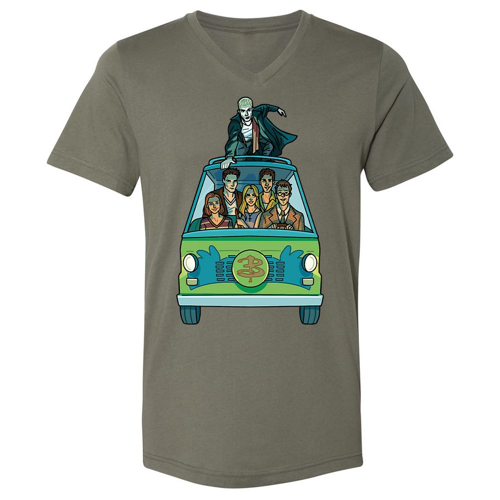 Unisex V-Neck T-Shirt - GWBPYJCQ - Military Green - 10