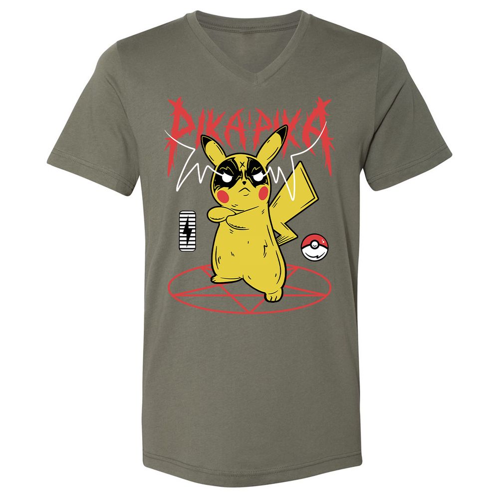 Unisex V-Neck T-Shirt - B5T1ZES6 - Military Green - 10