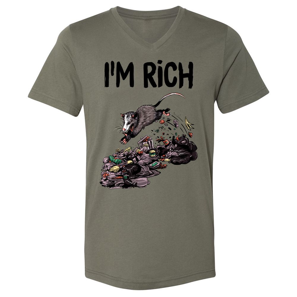 Unisex V-Neck T-Shirt - 4VMEHF7Z - Military Green - 10