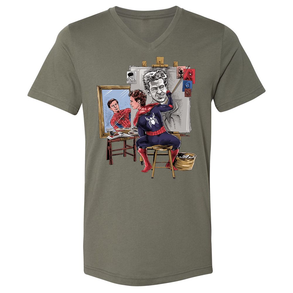 Unisex V-Neck T-Shirt - NHQ8TF3B - Military Green - 10