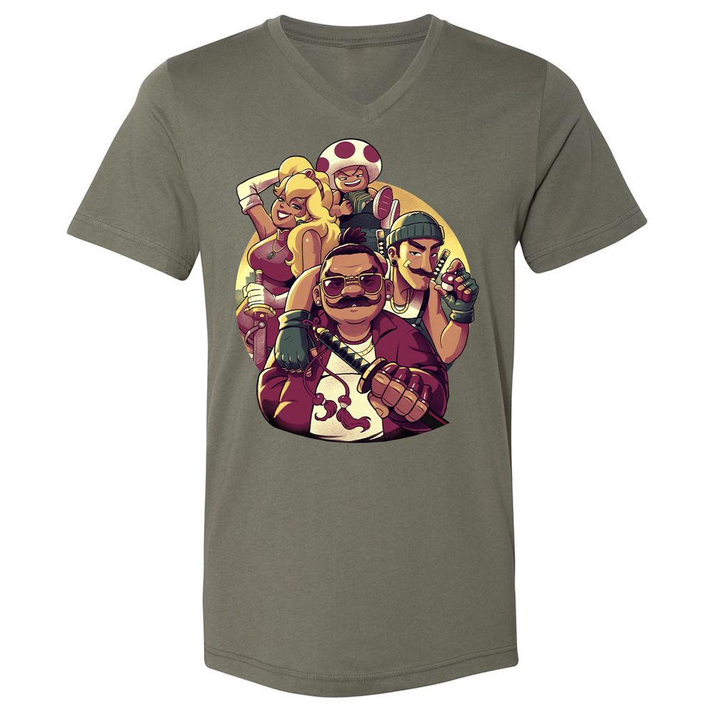 Unisex V-Neck T-Shirt - 543TZYCJ - Military Green - 10
