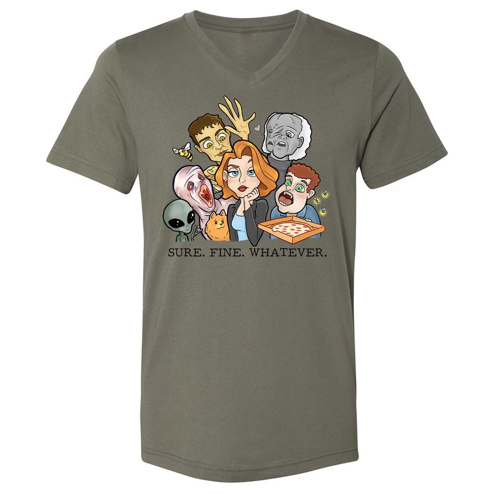 Unisex V-Neck T-Shirt - UX5LTVTW - Military Green - 10