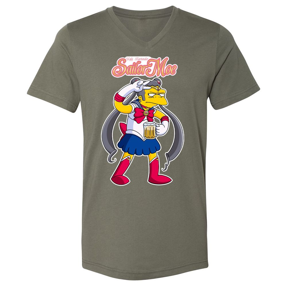 Unisex V-Neck T-Shirt - RP5NB6MK - Military Green - 10