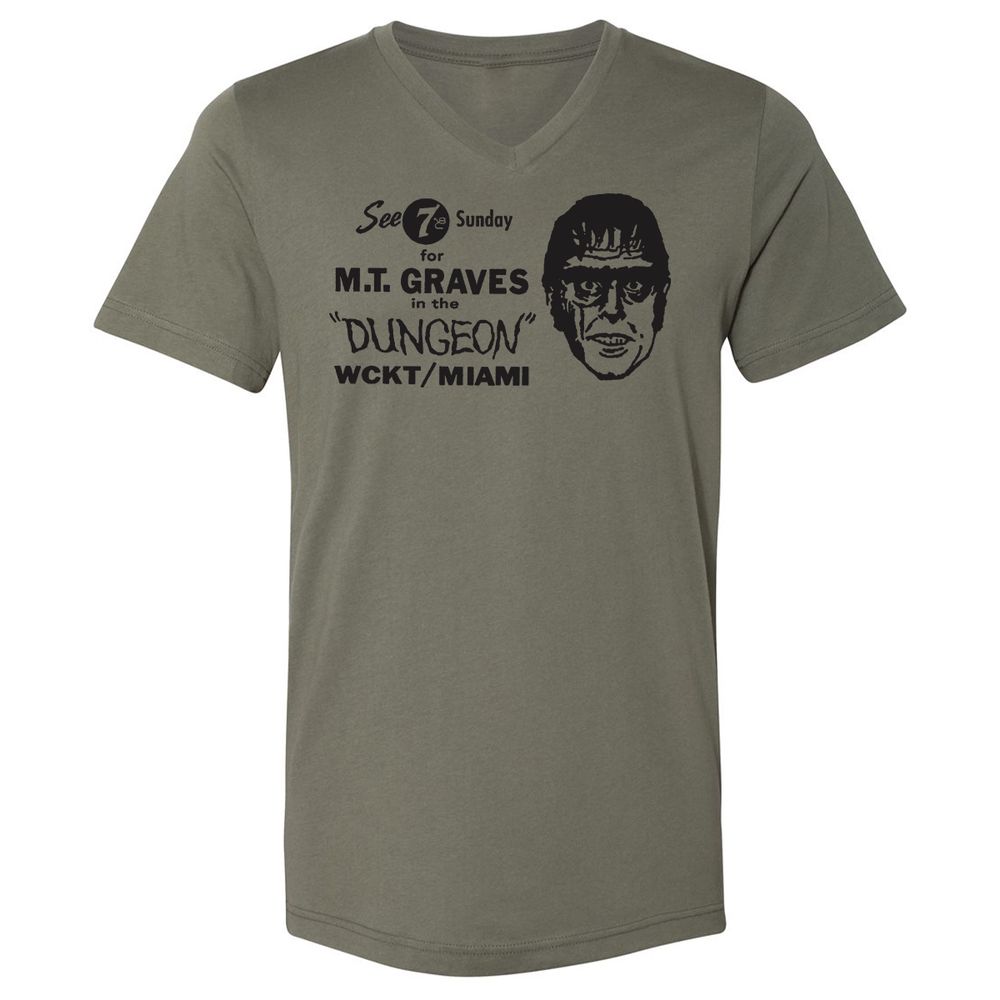 Unisex V-Neck T-Shirt - YLRKY7HV - Military Green - 10