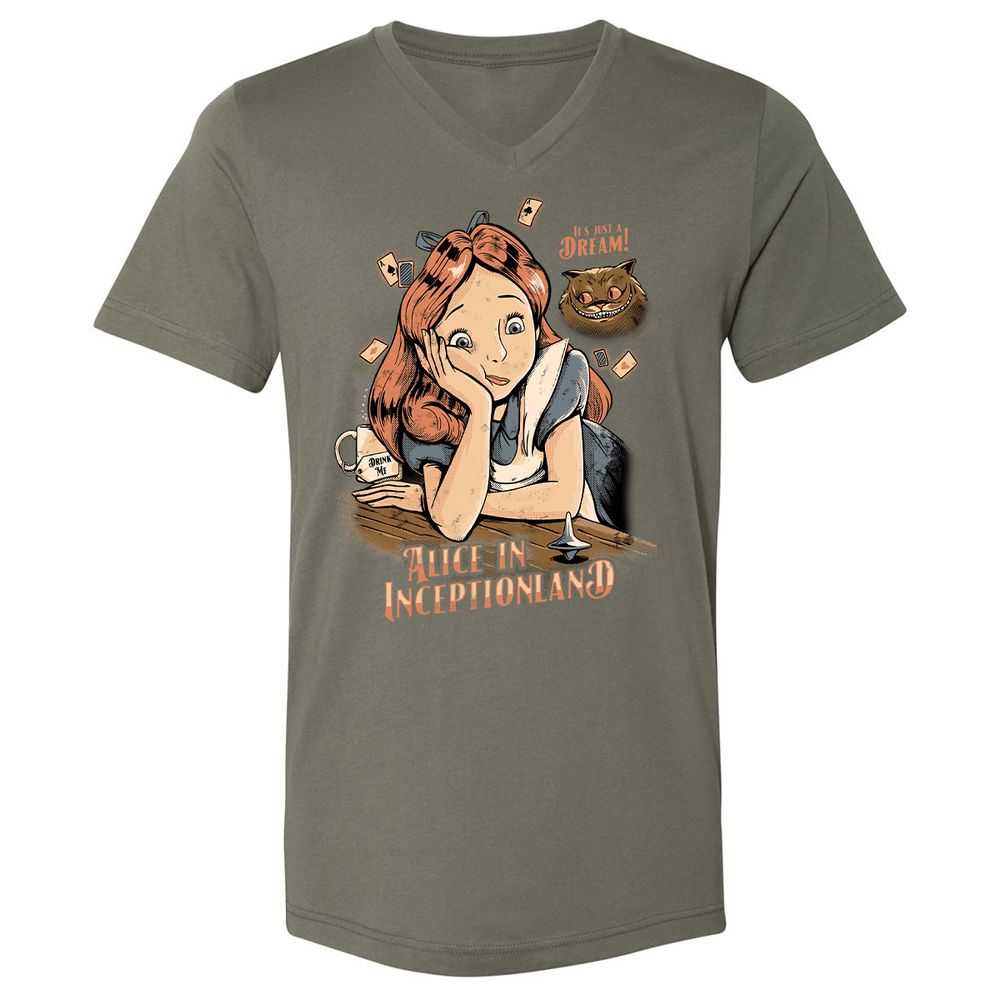 Unisex V-Neck T-Shirt - E7VHG5SV - Military Green - 10