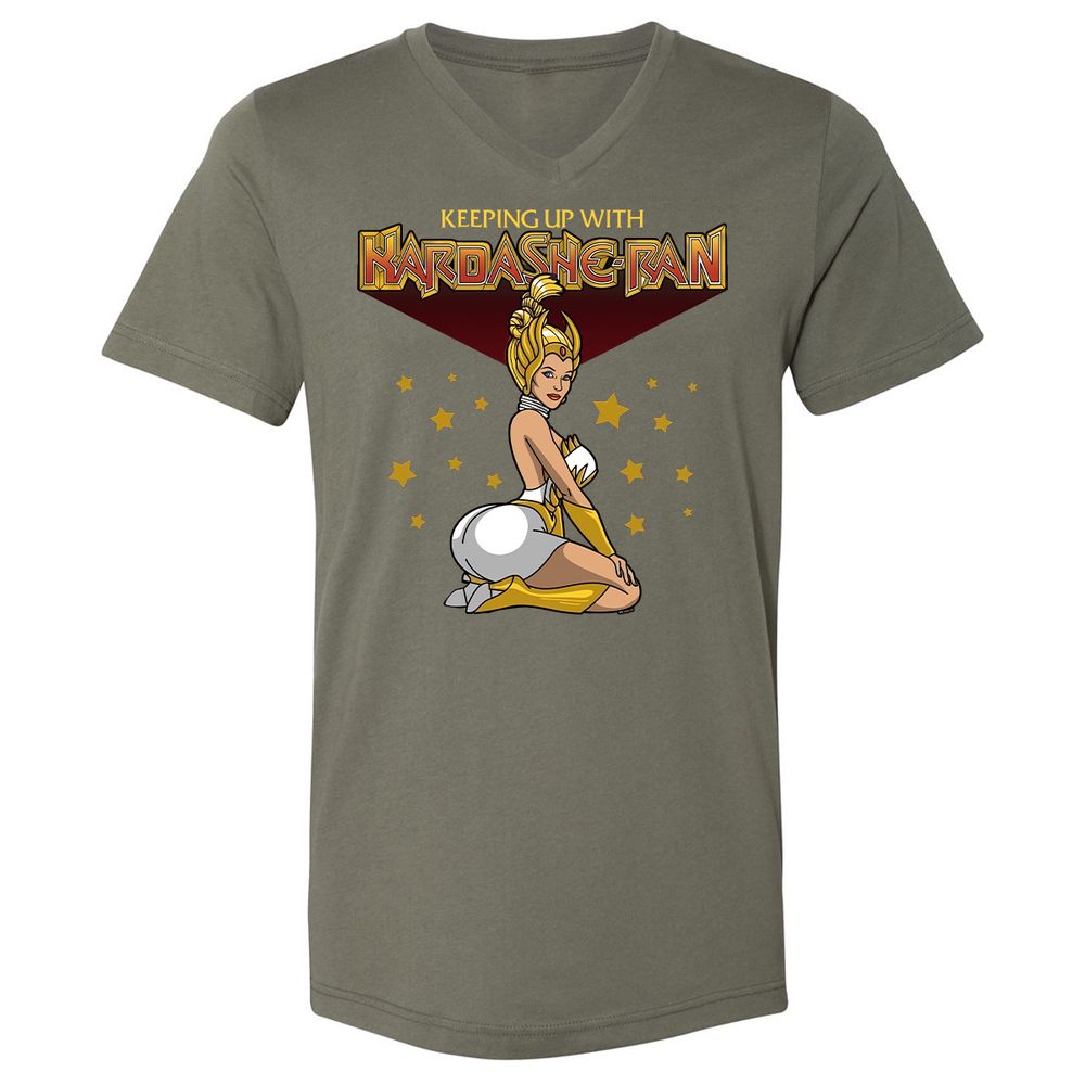 Unisex V-Neck T-Shirt - KAQ5WJZ5 - Military Green - 10