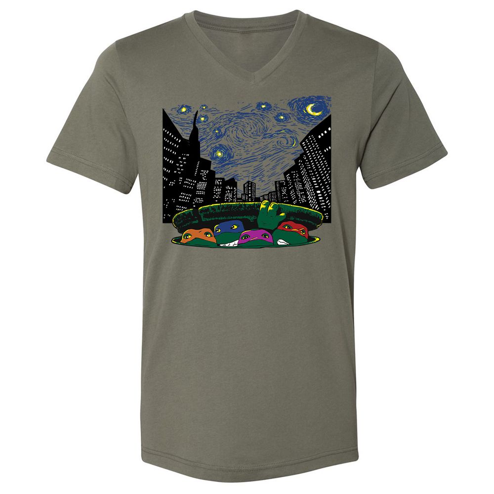 Unisex V-Neck T-Shirt - RBDQT7AU - Military Green - 10