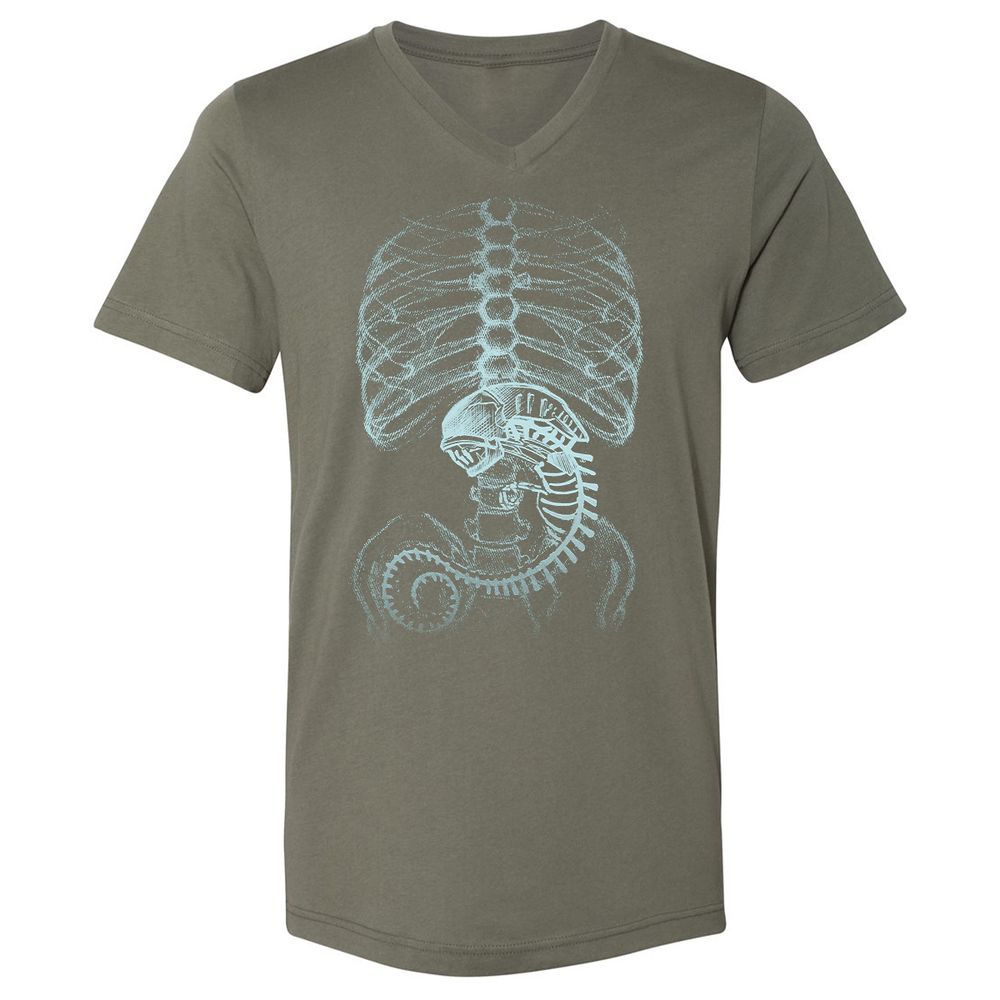 Unisex V-Neck T-Shirt - AXNNW9YT - Military Green - 10
