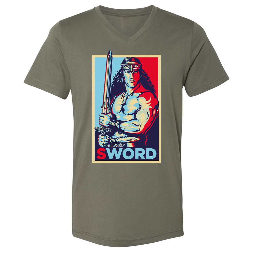Unisex V-Neck T-Shirt - K8JV657Z - Military Green - 10