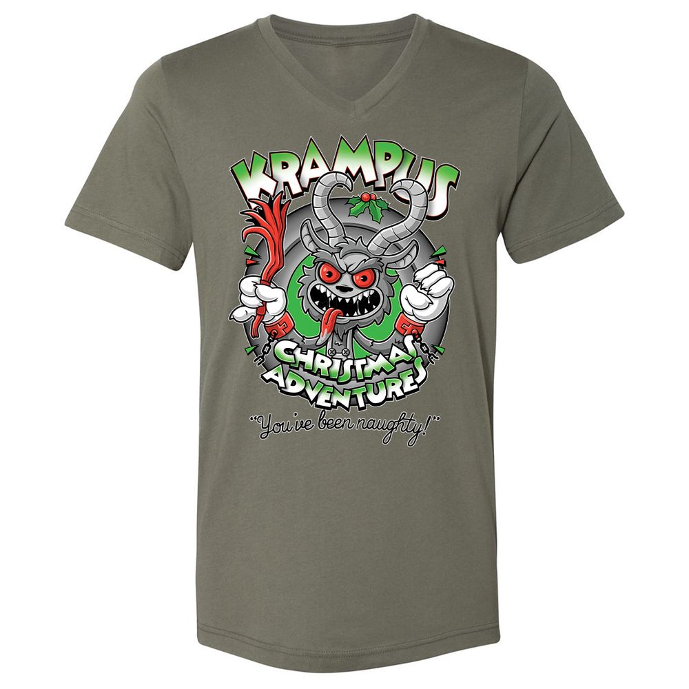 Unisex V-Neck T-Shirt - TTQQH2DU - Military Green - 10