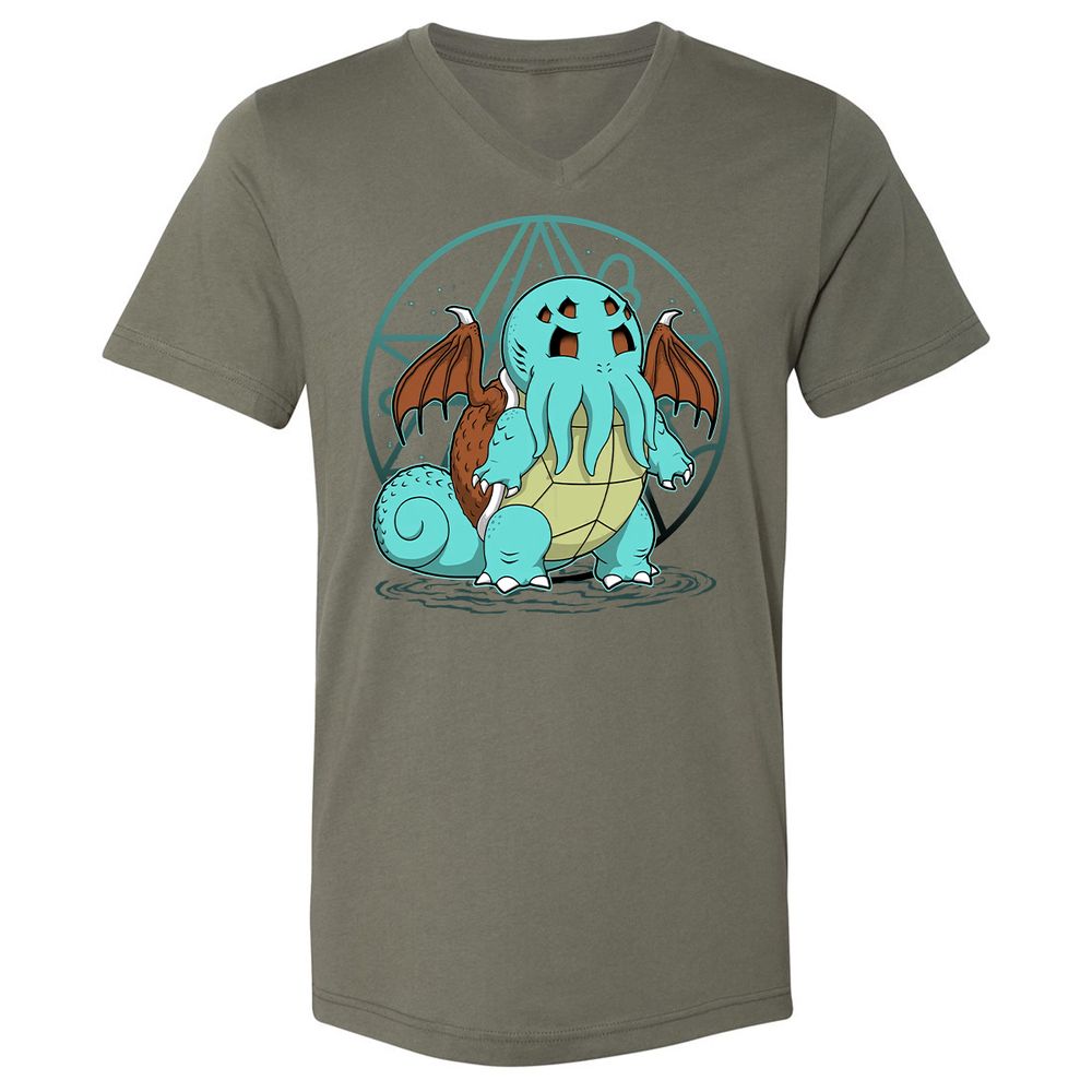 Unisex V-Neck T-Shirt - H94X349Q - Military Green - 10