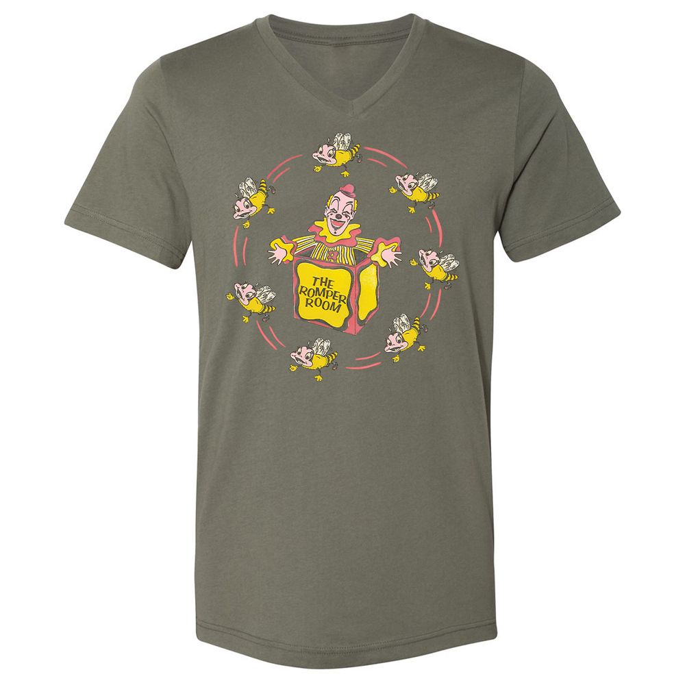 Unisex V-Neck T-Shirt - RL14QXK4 - Military Green - 10