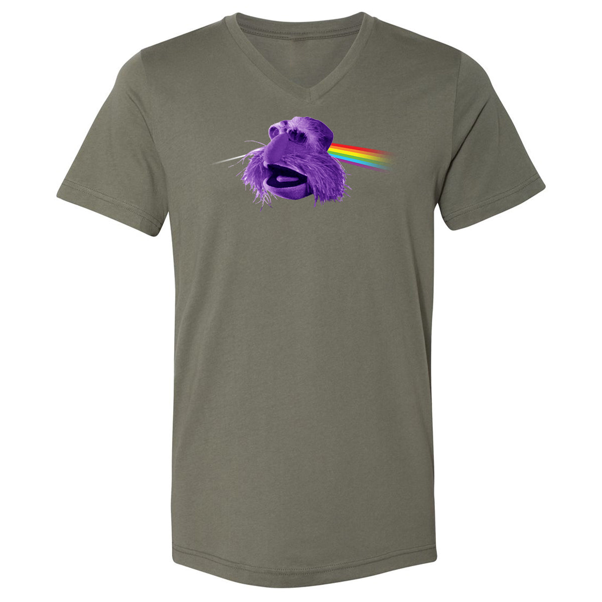 Unisex V-Neck T-Shirt - 9HXWZZUJ - Military Green - 10