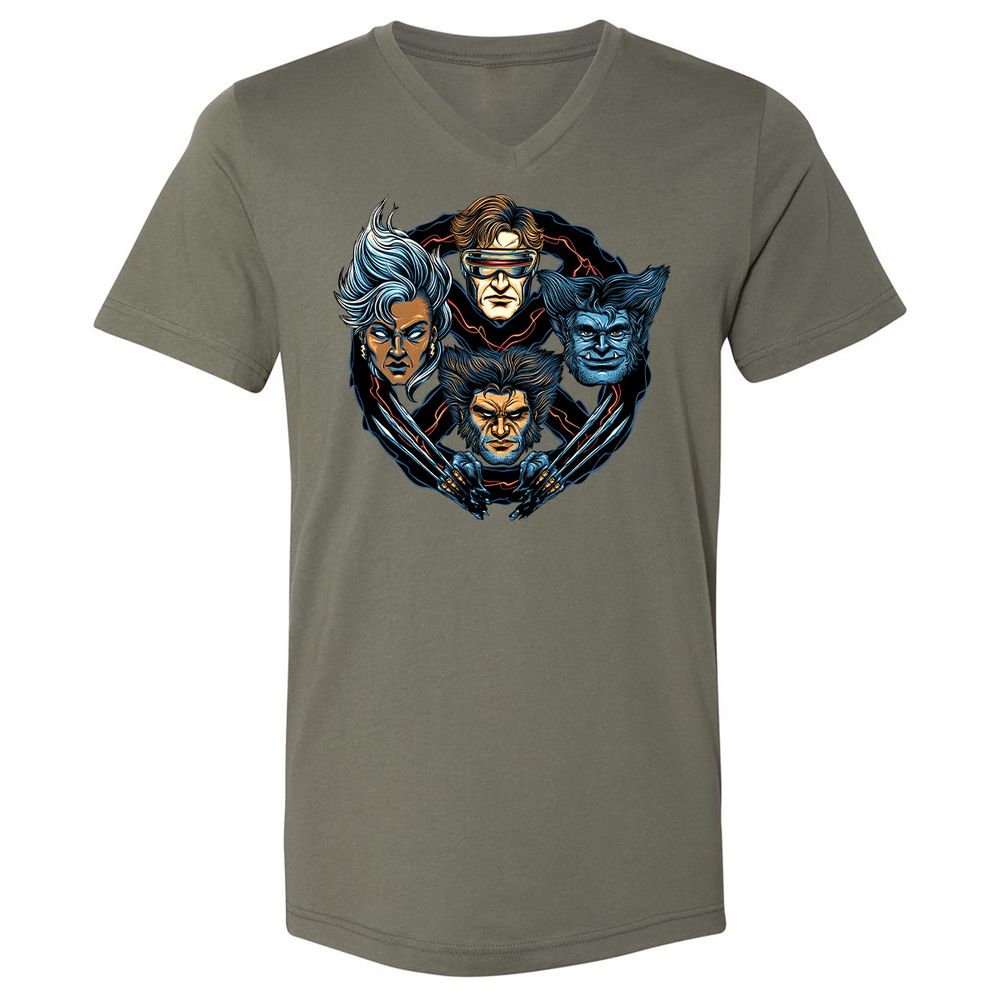 Unisex V-Neck T-Shirt - FM3ZVYML - Military Green - 10