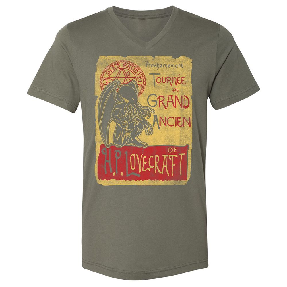 Unisex V-Neck T-Shirt - 8J2CCYD3 - Military Green - 10