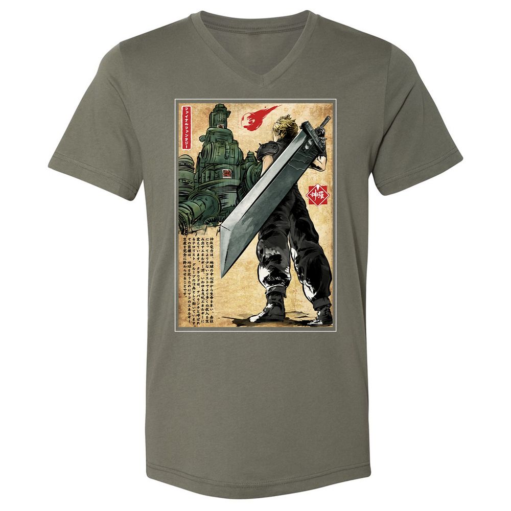 Unisex V-Neck T-Shirt - JKP136ZV - Military Green - 10