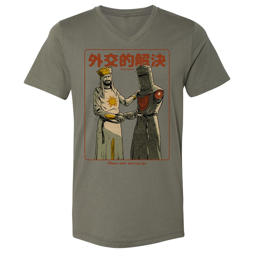 Unisex V-Neck T-Shirt - JYQ3AGJL - Military Green - 10