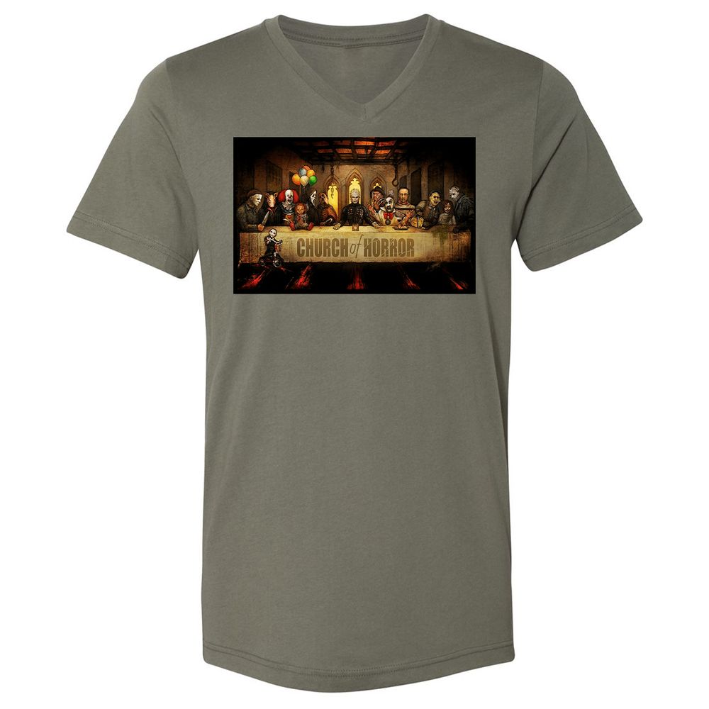 Unisex V-Neck T-Shirt - C2L6UWV1 - Military Green - 10