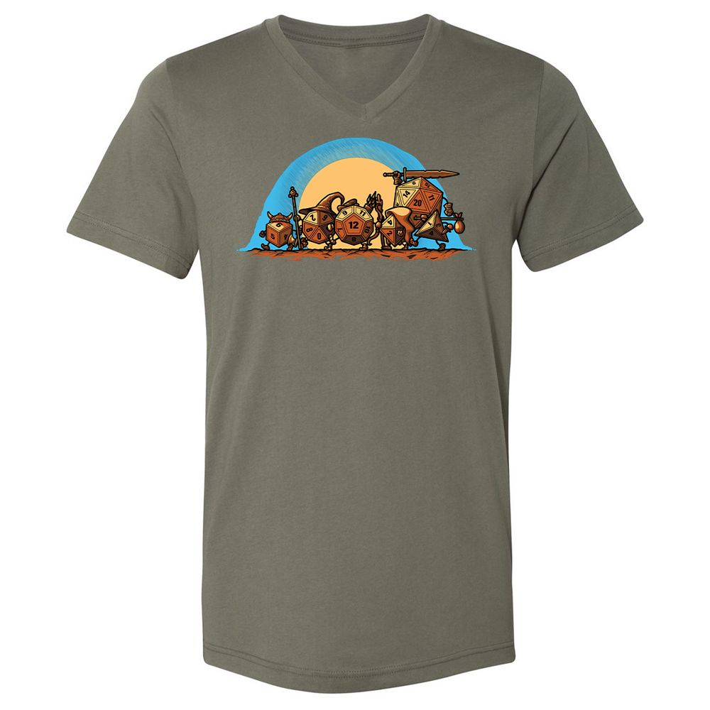 Unisex V-Neck T-Shirt - UDAEVBYL - Military Green - 10