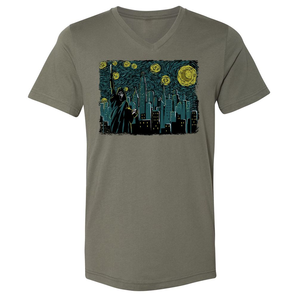 Unisex V-Neck T-Shirt - GDW94Q9B - Military Green - 10