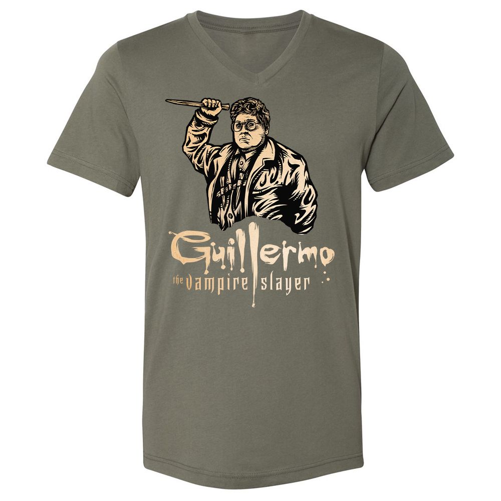 Unisex V-Neck T-Shirt - 8GD1ZBD8 - Military Green - 10