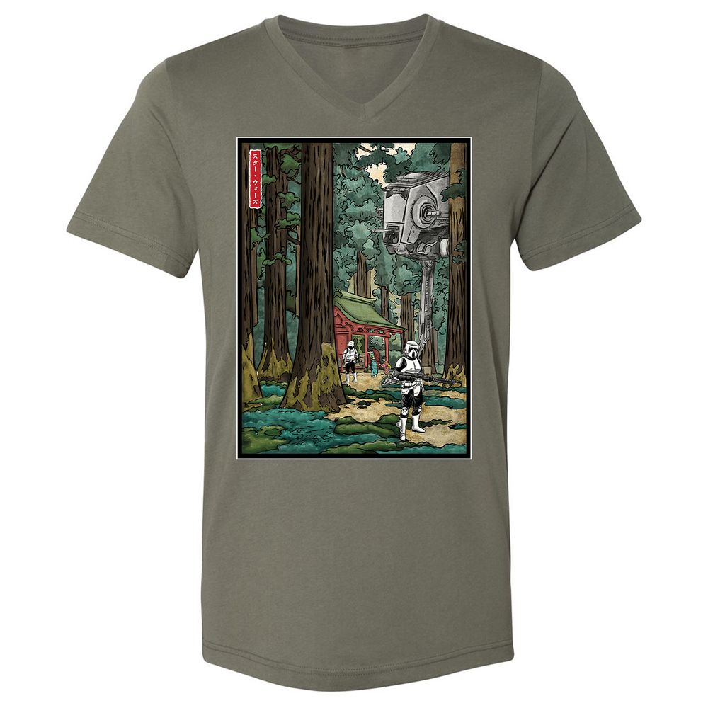 Unisex V-Neck T-Shirt - MZQF5PT5 - Military Green - 10
