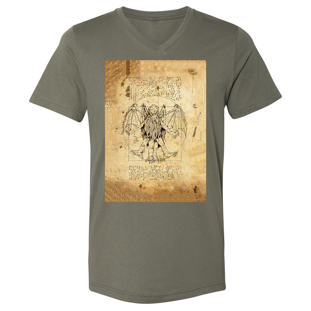 Unisex V-Neck T-Shirt - CUMB8MBL - Military Green - 10
