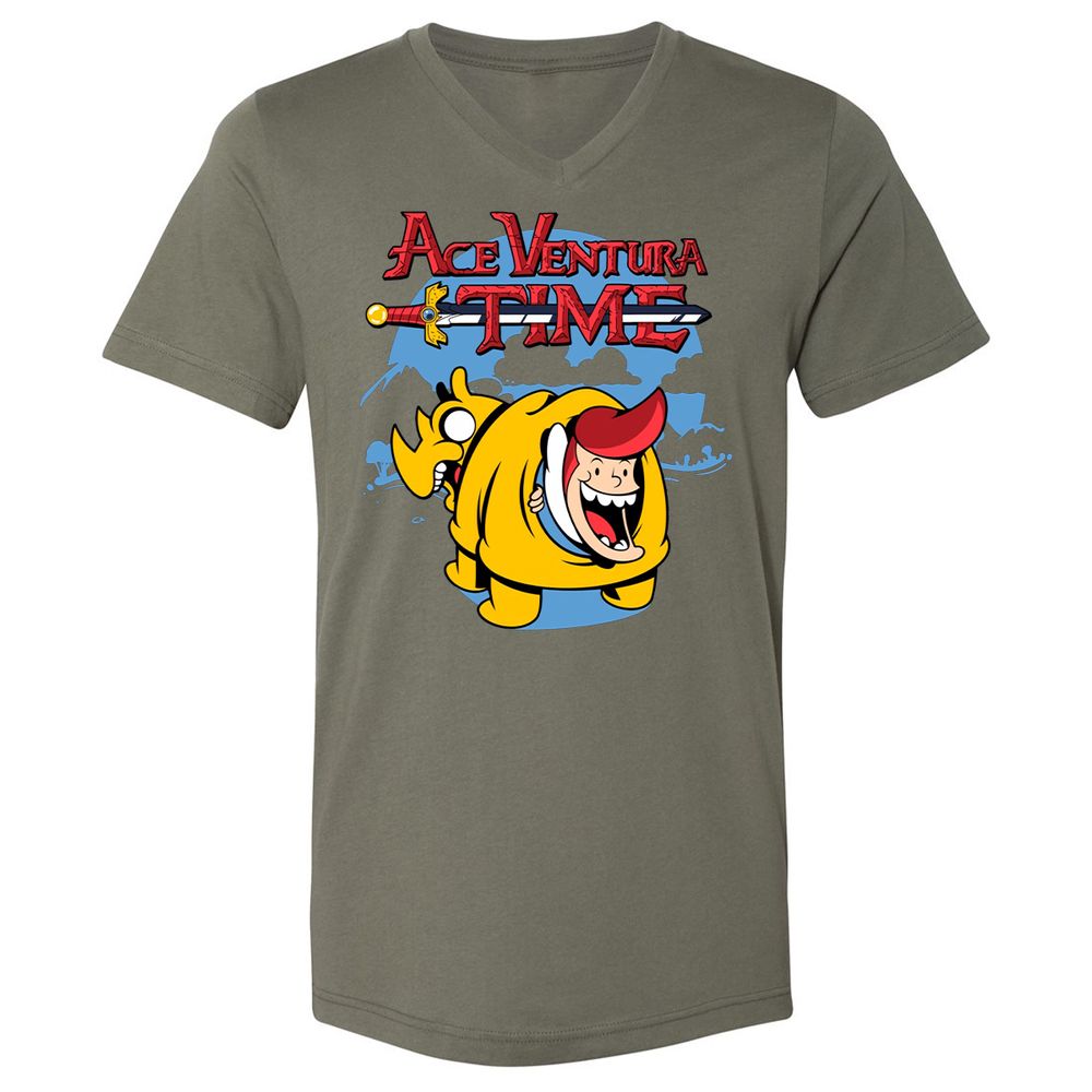 Unisex V-Neck T-Shirt - 4QXXE54P - Military Green - 10