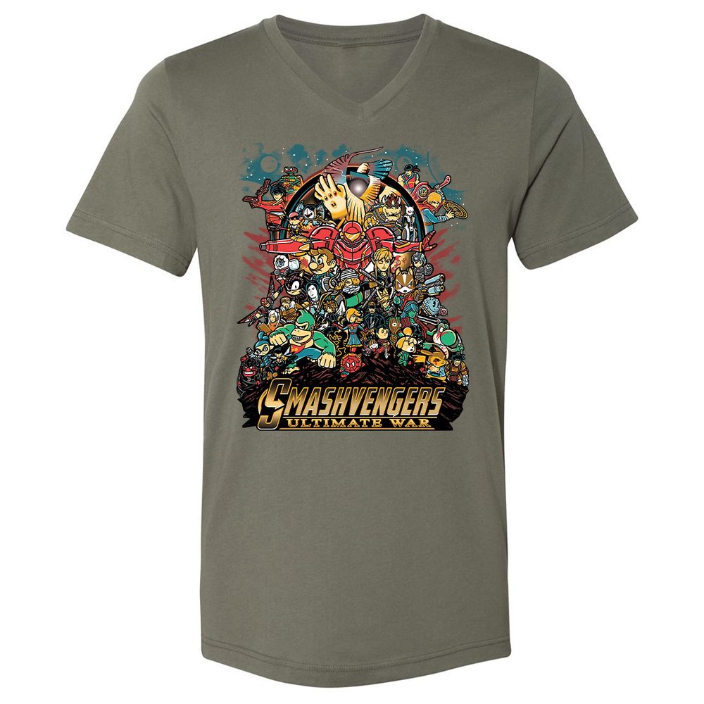 Unisex V-Neck T-Shirt - M4LCAVR5 - Military Green - 10