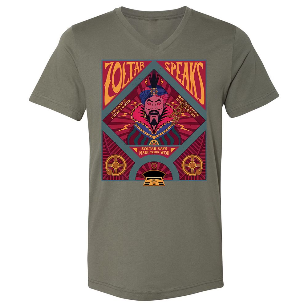 Unisex V-Neck T-Shirt - 6ZF713BD - Military Green - 10