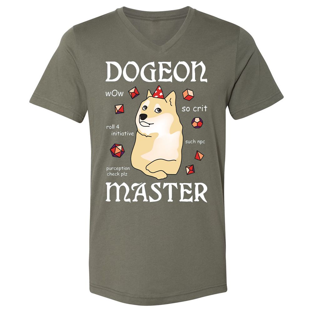 Unisex V-Neck T-Shirt - MUXUJ7DC - Military Green - 10