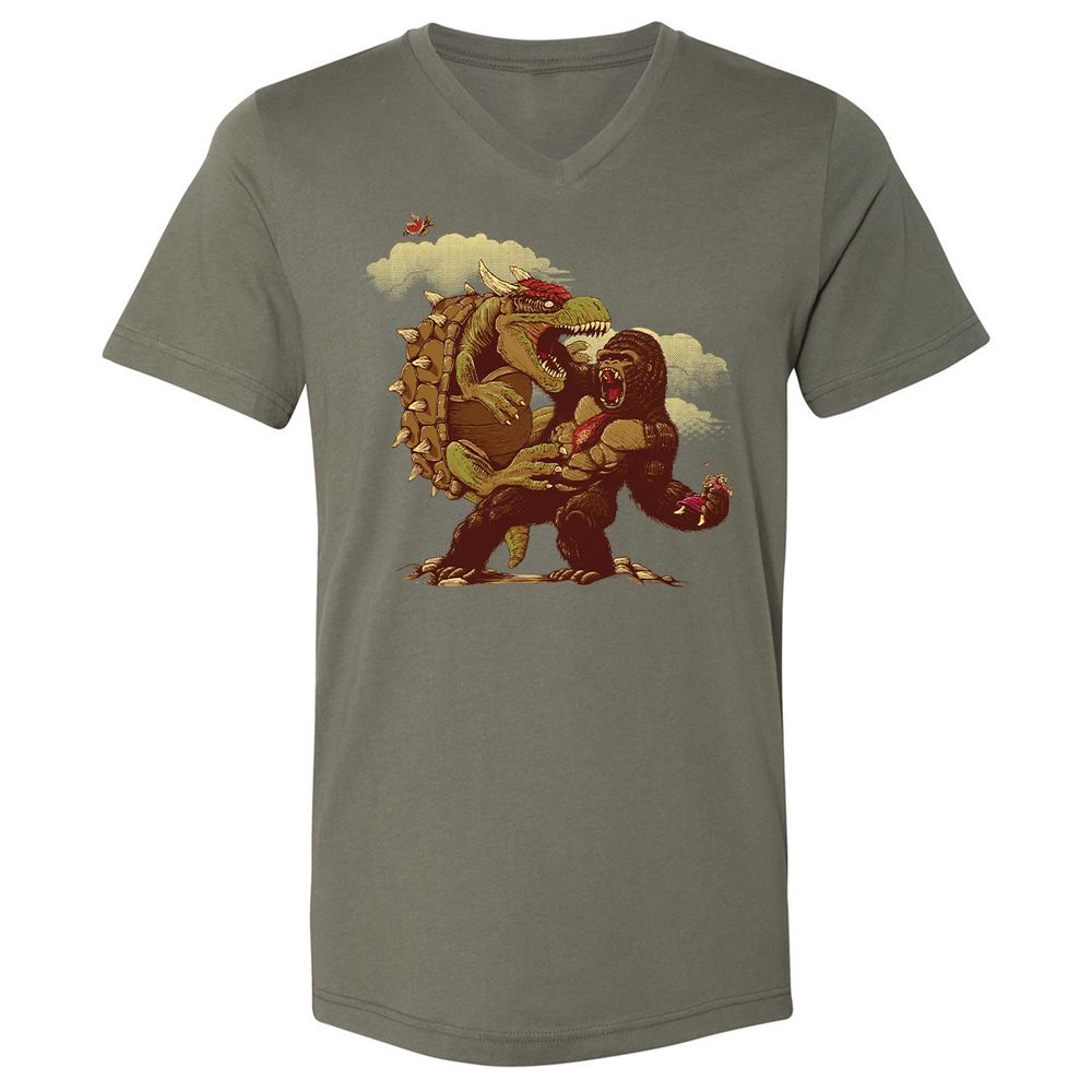 Unisex V-Neck T-Shirt - N5FBLYUQ - Military Green - 10