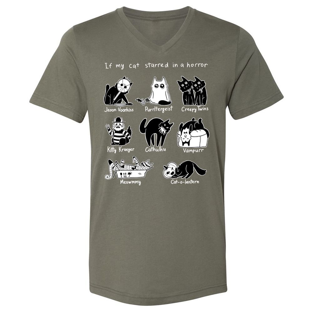 Unisex V-Neck T-Shirt - U3TK7NA8 - Military Green - 10