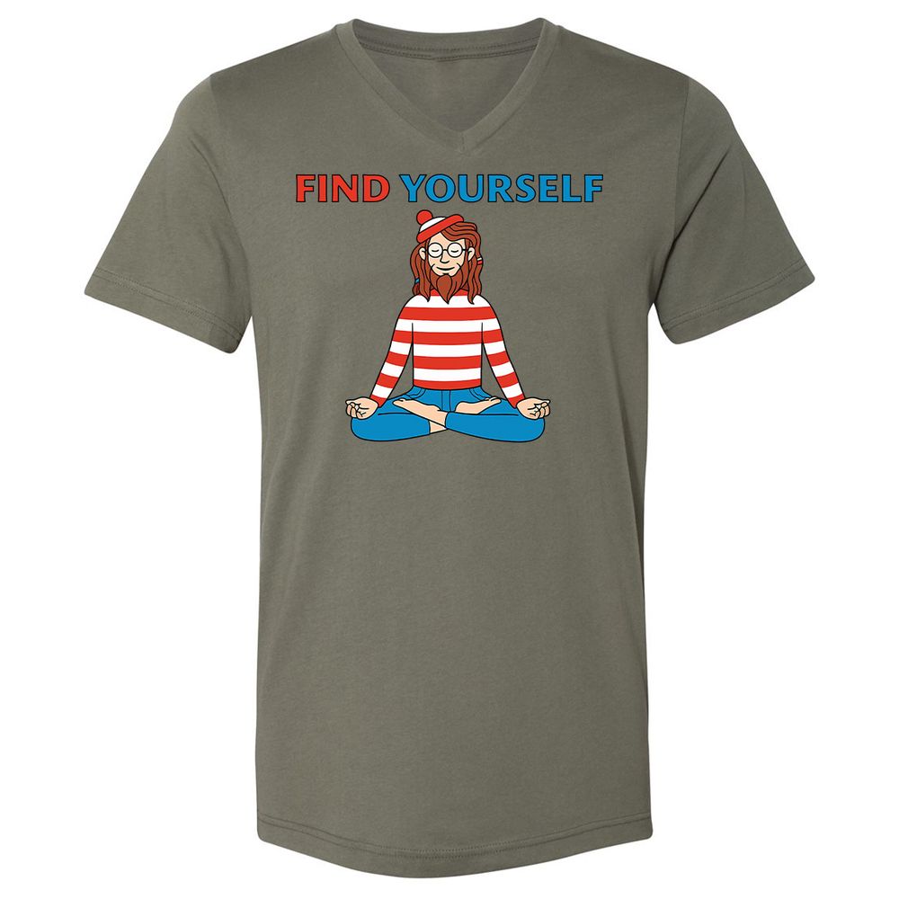 Unisex V-Neck T-Shirt - KCHR5MSW - Military Green - 10