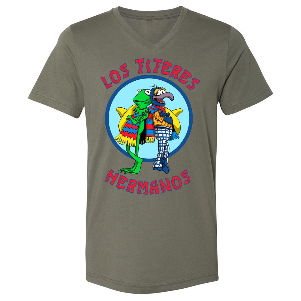 Unisex V-Neck T-Shirt - E2VS5W9B - Military Green - 10
