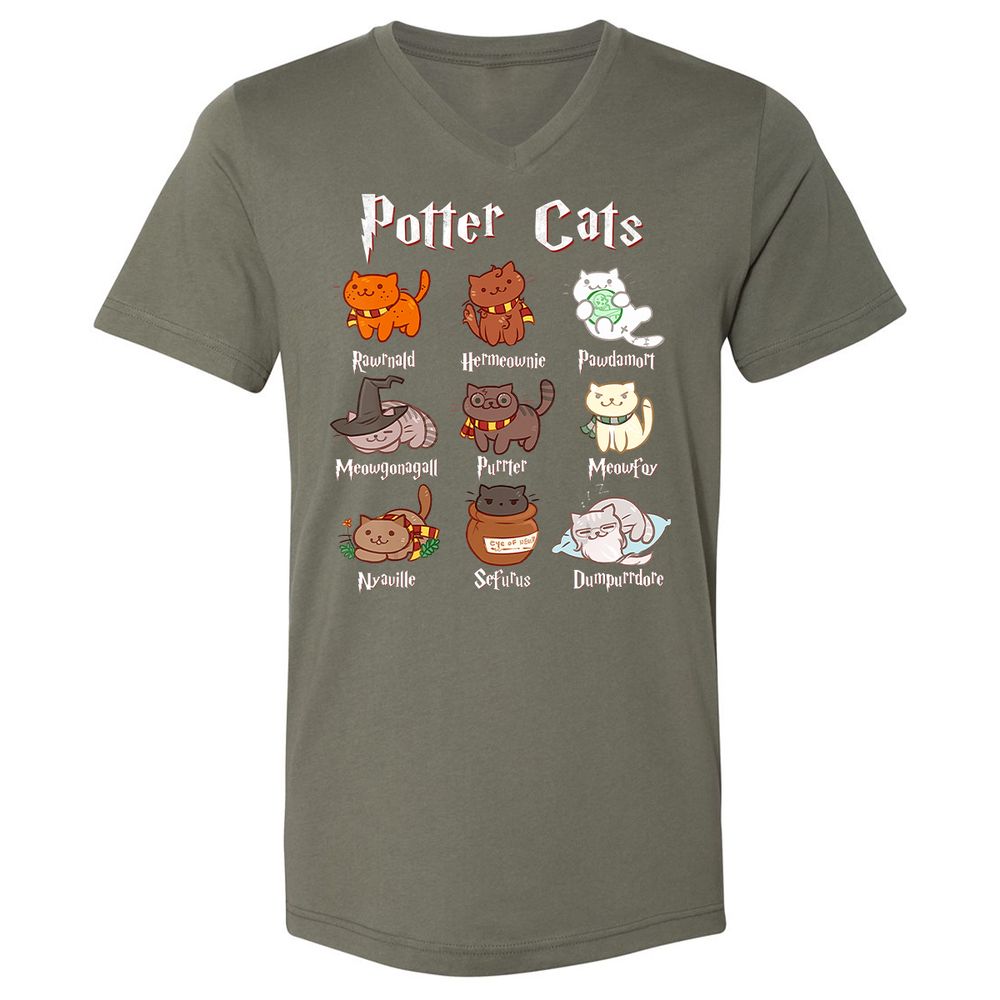 Unisex V-Neck T-Shirt - T7NK24Y6 - Military Green - 10