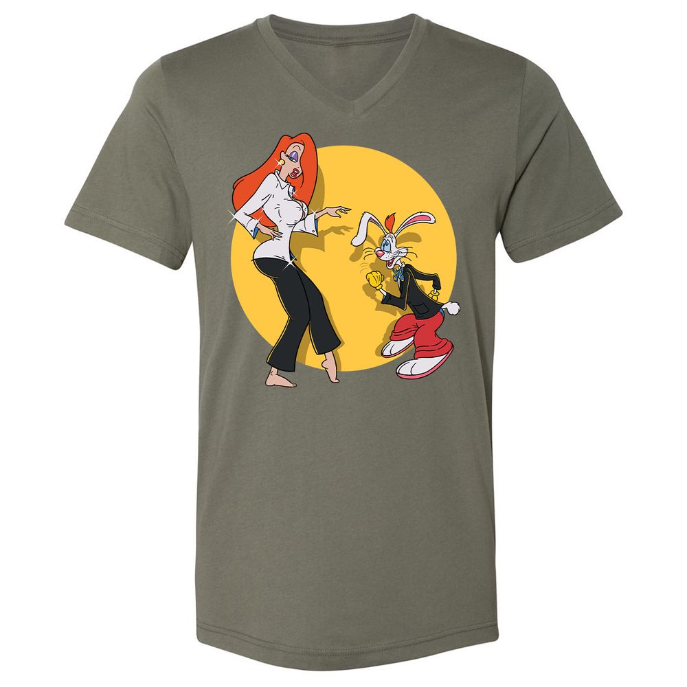 Unisex V-Neck T-Shirt - T273WPU5 - Military Green - 10