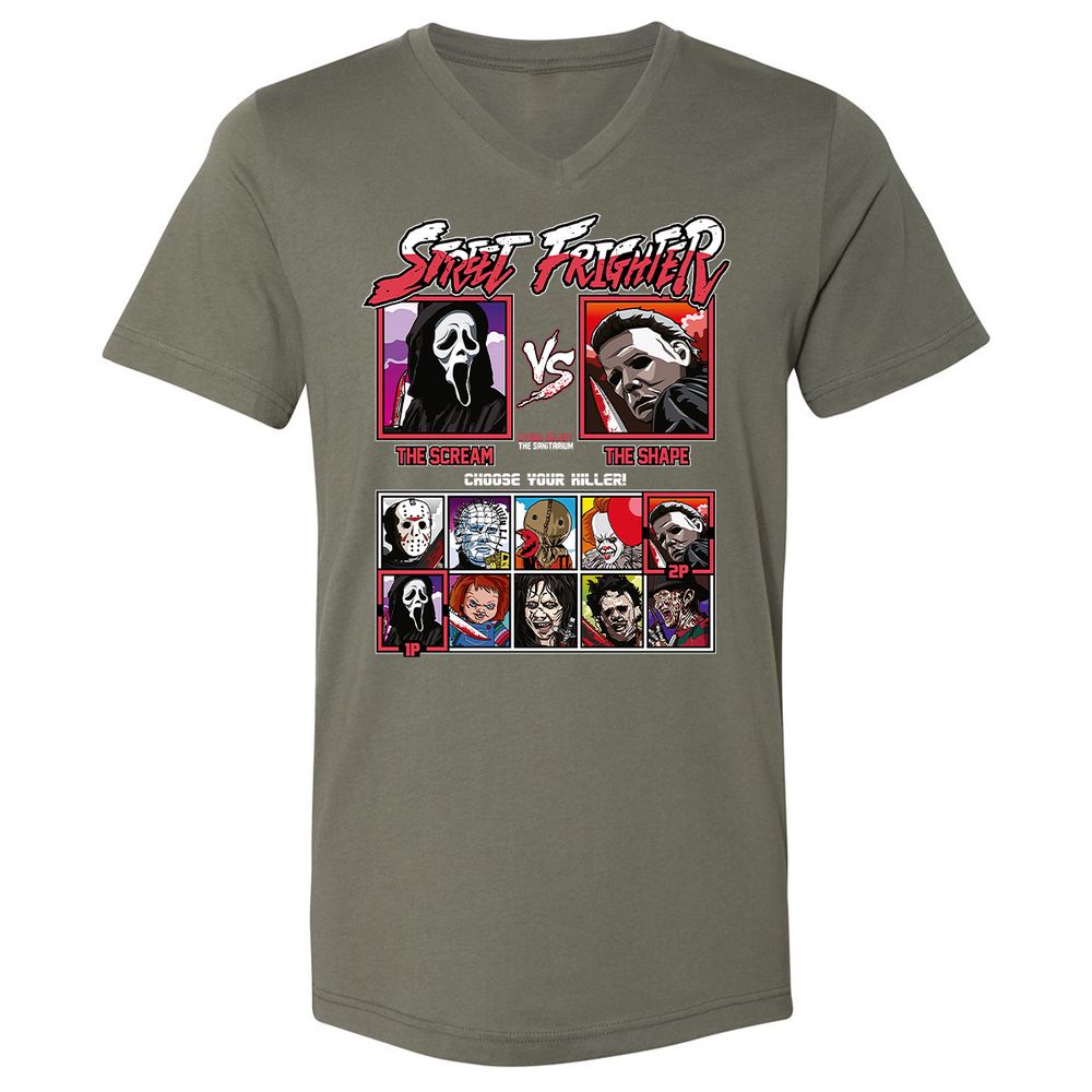 Unisex V-Neck T-Shirt - 4697MWH3 - Military Green - 10