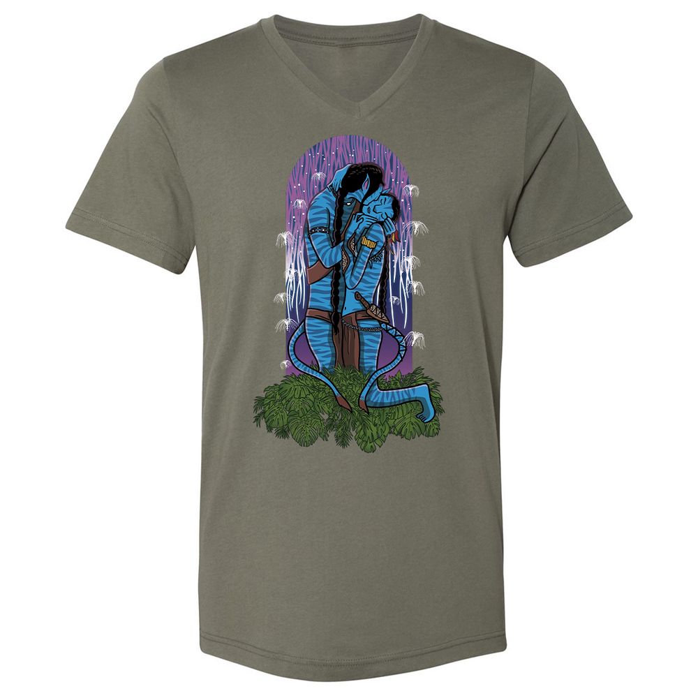 Unisex V-Neck T-Shirt - 3EVJAAGJ - Military Green - 10