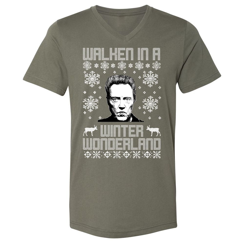 Unisex V-Neck T-Shirt - UHV5Q7KT - Military Green - 10
