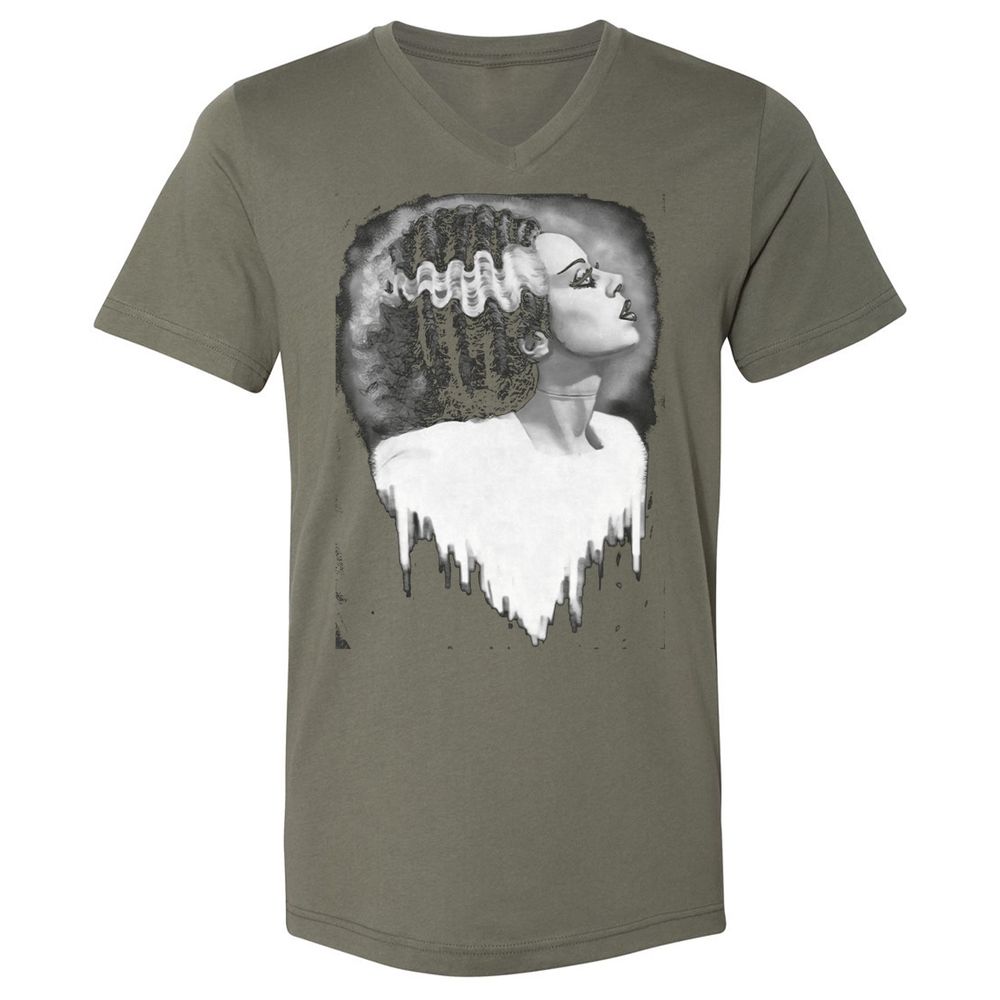 Unisex V-Neck T-Shirt - F6U64ECS - Military Green - 10
