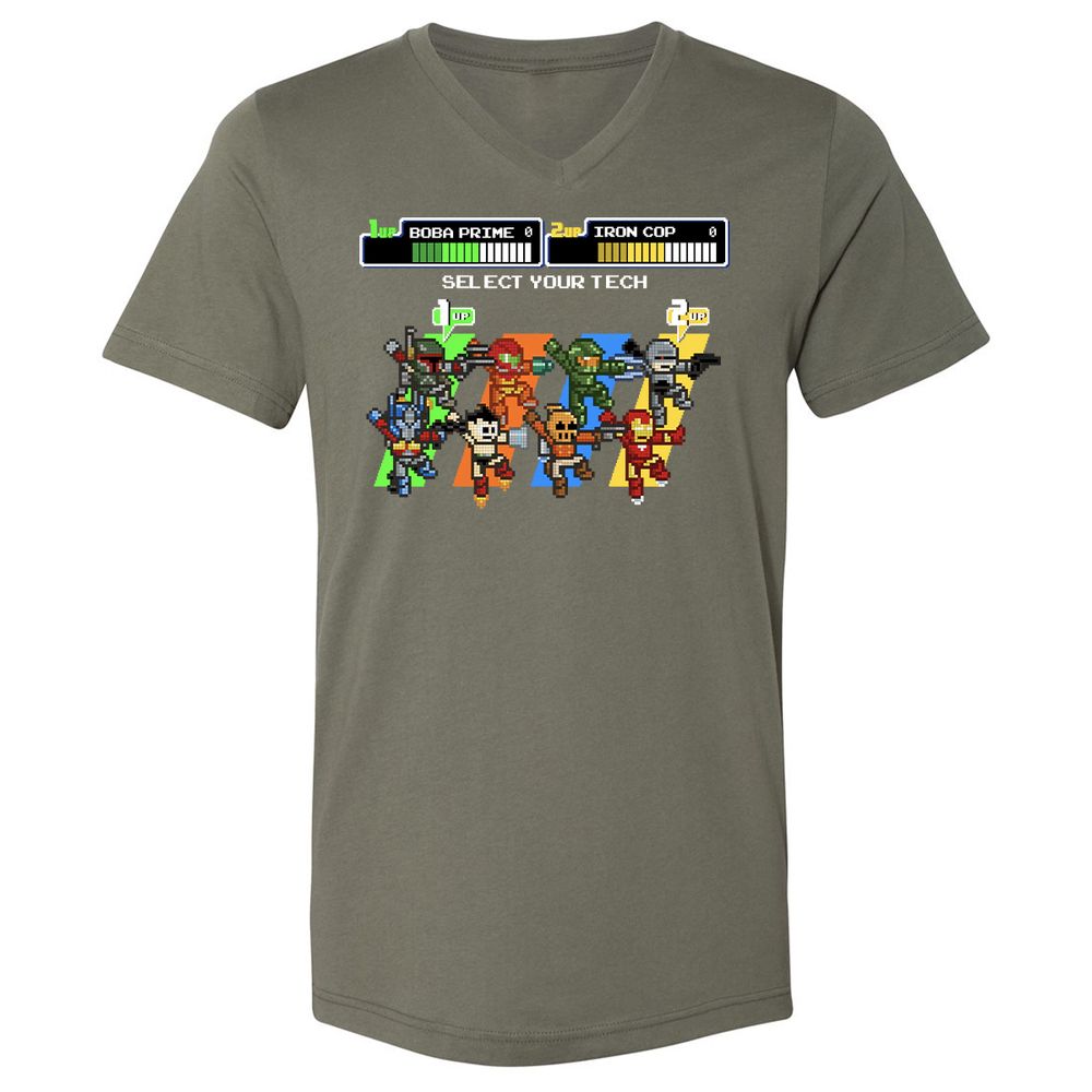 Unisex V-Neck T-Shirt - THQV8UVU - Military Green - 10
