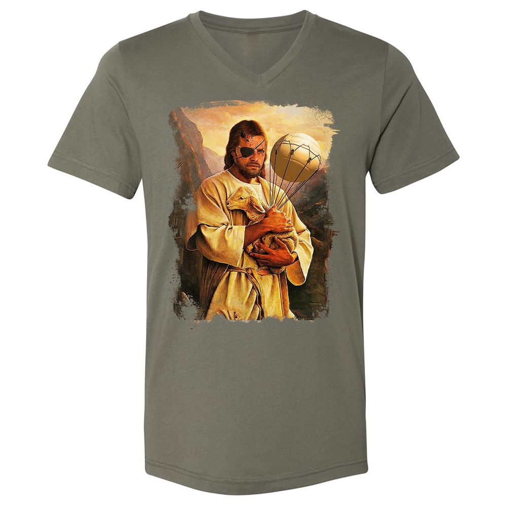 Unisex V-Neck T-Shirt - AM89FL92 - Military Green - 10
